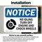 Signmission No Idling Turn Off Engine And Chock Wheels OSHA Notice Sign, Vinyl Decal, 7in W x 5in L, 2PK OS-2PACK-NS-D-57-L-16139 - alternate 3